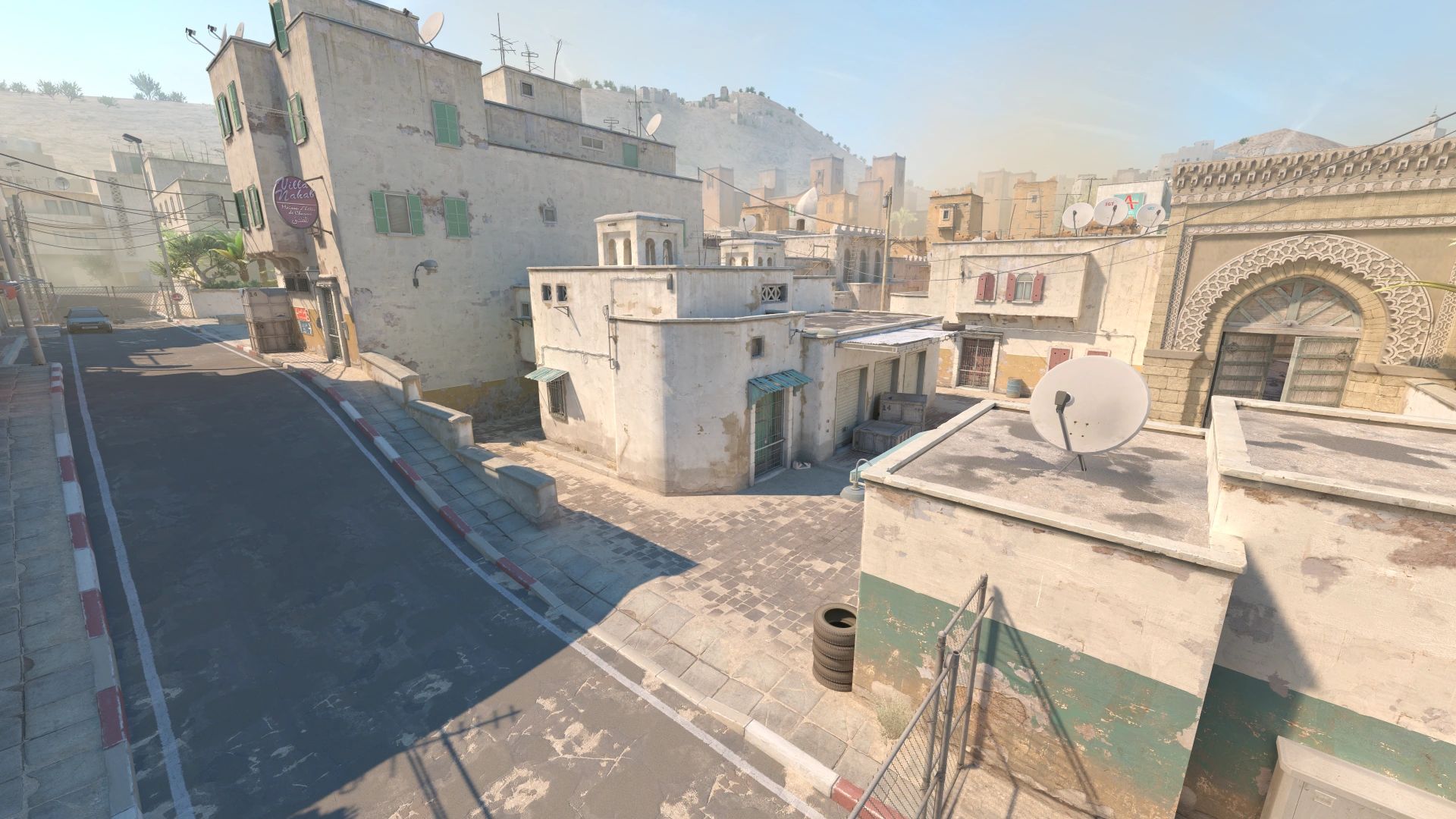 CS2 Dust II map cover with donk's crosshair