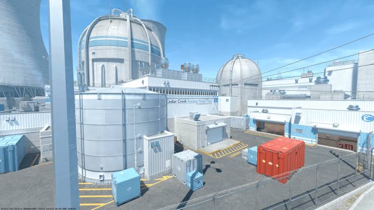 CS2 Nuke map cover with donk's crosshair